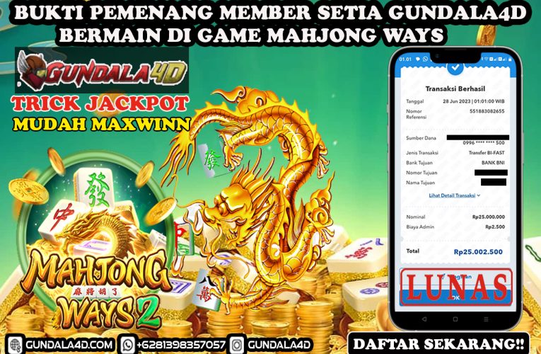 BUKTI KEMENANGAN GAME MAHYONG WAYS 28 JUNI 2023