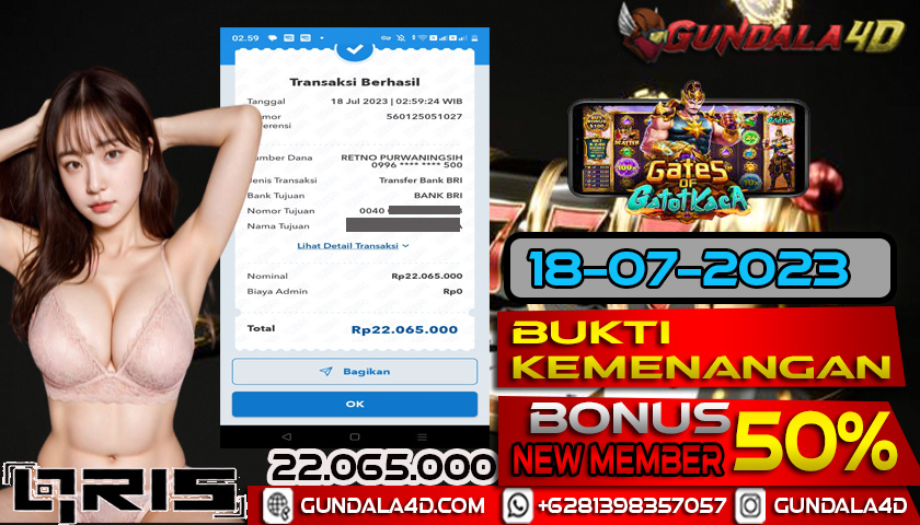 BUKTI KEMENANGAN GATES OF GATOTKACA 18 JULI 2023