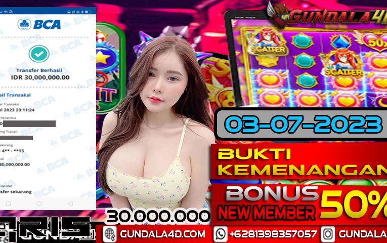 BUKTI KEMENANGAN GAME STARLIGHT PRINCESS  03 JULI 2023