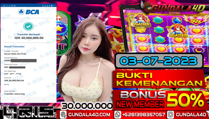 BUKTI KEMENANGAN GAME STARLIGHT PRINCESS 03 JULI 2023