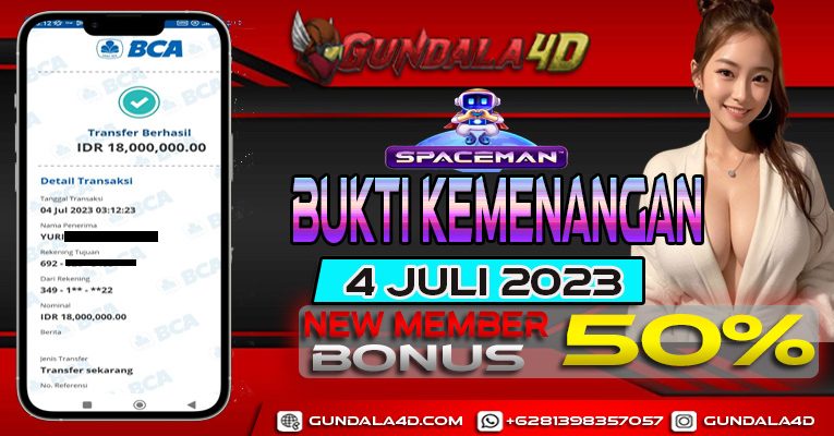 BUKTI KEMENANGAN GAME SPACEMAN 04 JULI 2023