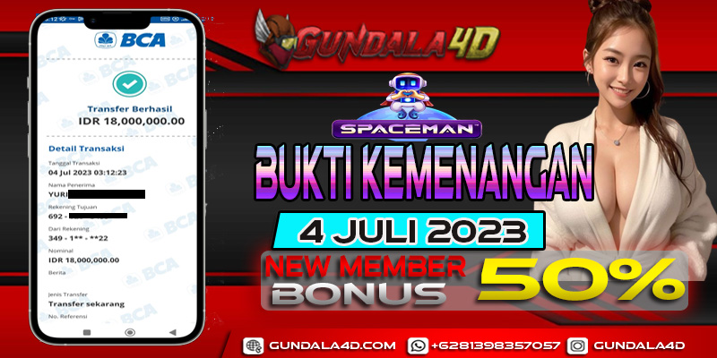 BUKTI KEMENANGAN GAME SPACEMAN 04 JULI 2023