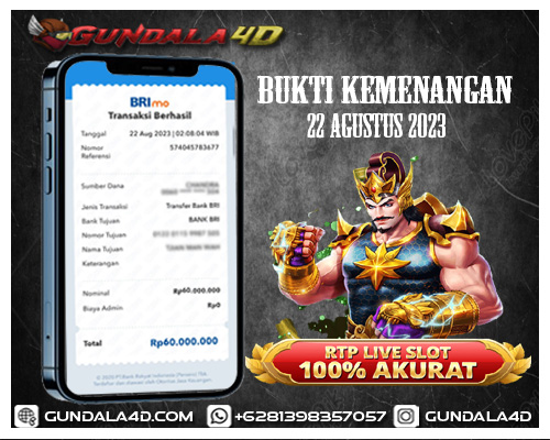 Selamat Untuk Member Setia Kami Gundala4d bapak R*** H C*****A Yang Mendapatkan Jackpot Di Provider Pragmatic Game  GATOT KACA Dengan Total Kemenangan Rp. 60.000.000 Dengan Modal 4.000.000 Bisa Tembus Puluhan Juta Hingga Ratusan Juta