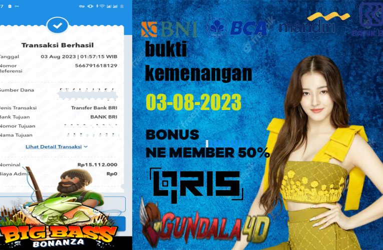 BUKTI KEMENANGAN BIG BASS BONANZA  03 AGUSTUS 2023