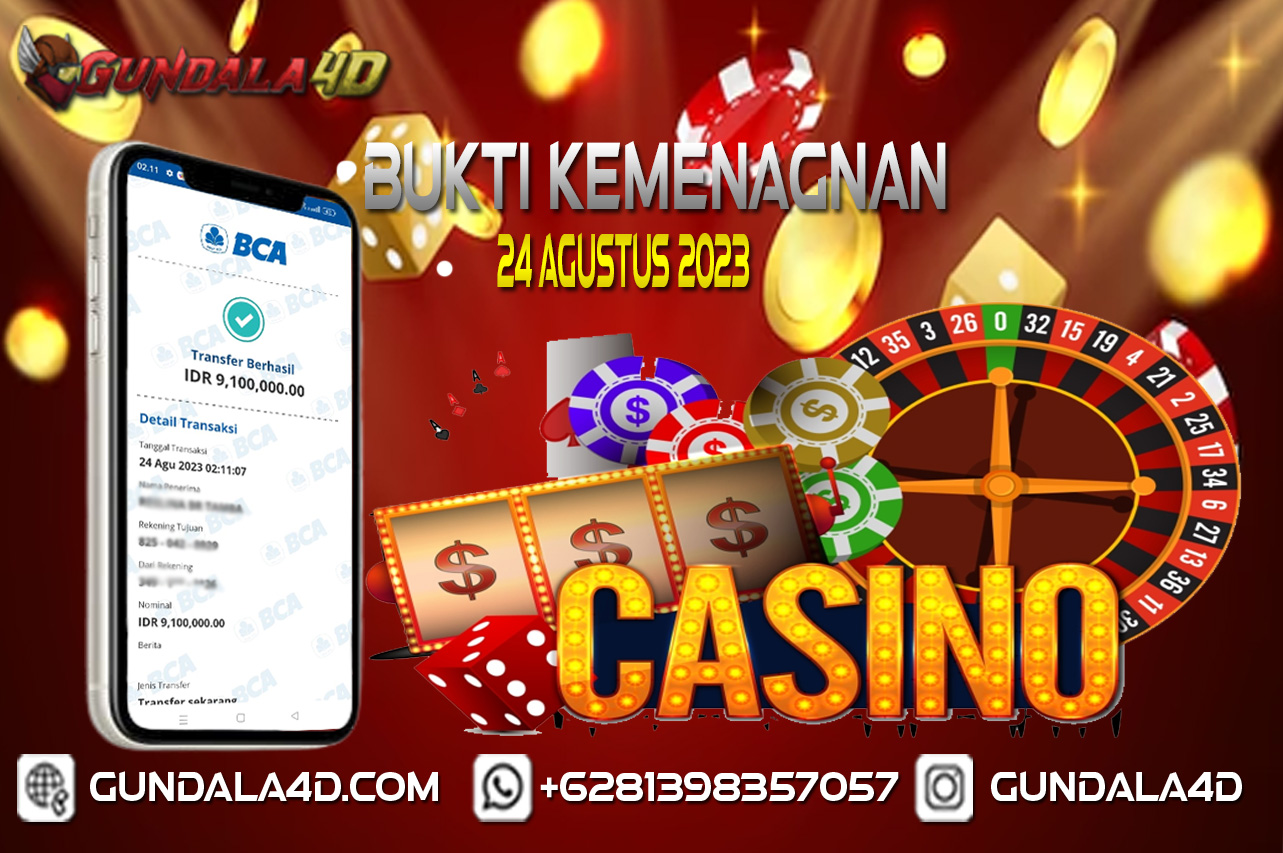 Selamat Untuk Member Setia Kami Gundala4d bapak RE*** BR***** Yang Mendapatkan Jackpot Di Provider Pragmatic Game CASINO Dengan Total Kemenangan Rp. 9.100.000. Dengan Modal 1.000.000 Bisa Tembus Puluhan Juta Hingga Ratusan Juta