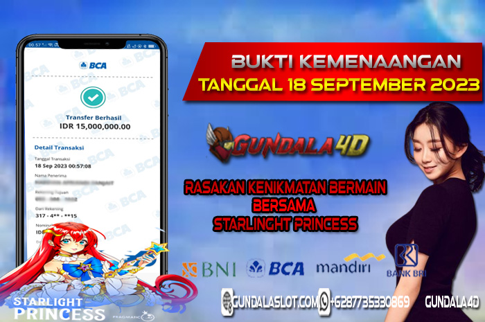 Selamat Untuk Member Setia Kami Gundala4d bapak HA** AP*** Yang Mendapatkan Jackpot Di Provider Pragmatic Game (PRINCESS) Dengan Total Kemenangan Rp. 18.000.000. Dengan Modal 1.000.000 Bisa Tembus Puluhan Juta Hingga Ratusan Juta