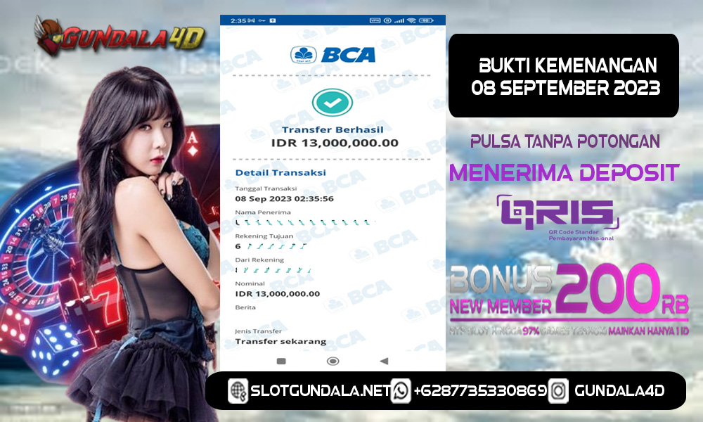 Selamat Untuk Member Setia Kami Gundala4d bapak UC**** Yang Mendapatkan Jackpot Di Provider Pragmatic Game  GEMS BONANZA Dengan Total Kemenangan Rp. 13.000.000. Dengan Modal 1.000.000 Bisa Tembus Puluhan Juta Hingga Ratusan Juta