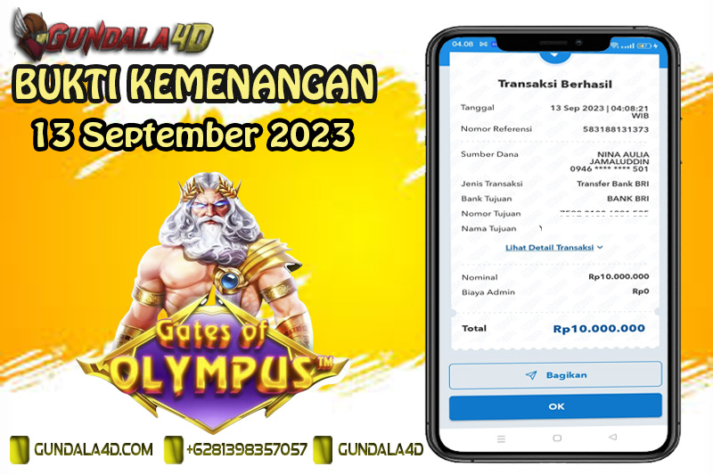 Selamat Untuk Member Setia Kami Gundala4d bapak YE*******O Yang Mendapatkan Jackpot Di Provider Pragmatic Game (OLYMPUS) Dengan Total Kemenangan Rp. 10.000.000. Dengan Modal 1.000.000 Bisa Tembus Puluhan Juta Hingga Ratusan Juta