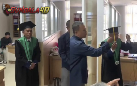 Kocak! Wisudawan Kesiangan ke Kampus Terpaksa Wisuda Sendiri