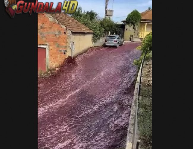 Gara-Gara Tangki Pecah, Jalanan di Portugal Berubah Menjadi Sungai Anggur Merah