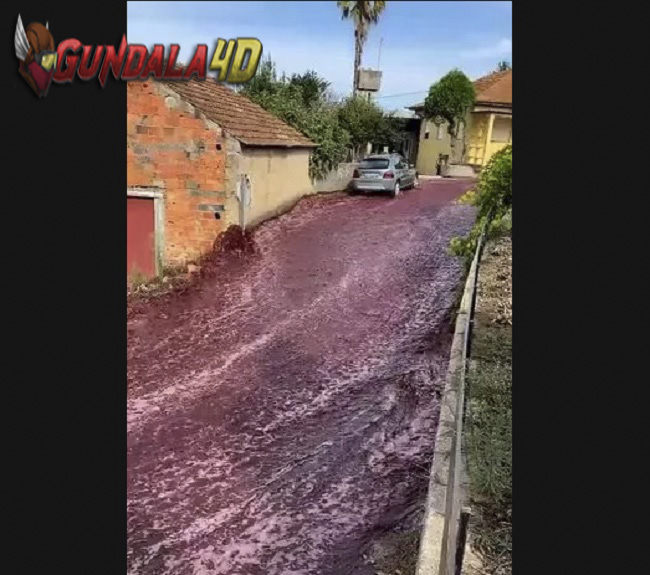 Gara-Gara Tangki Pecah, Jalanan di Portugal Berubah Menjadi Sungai Anggur Merah