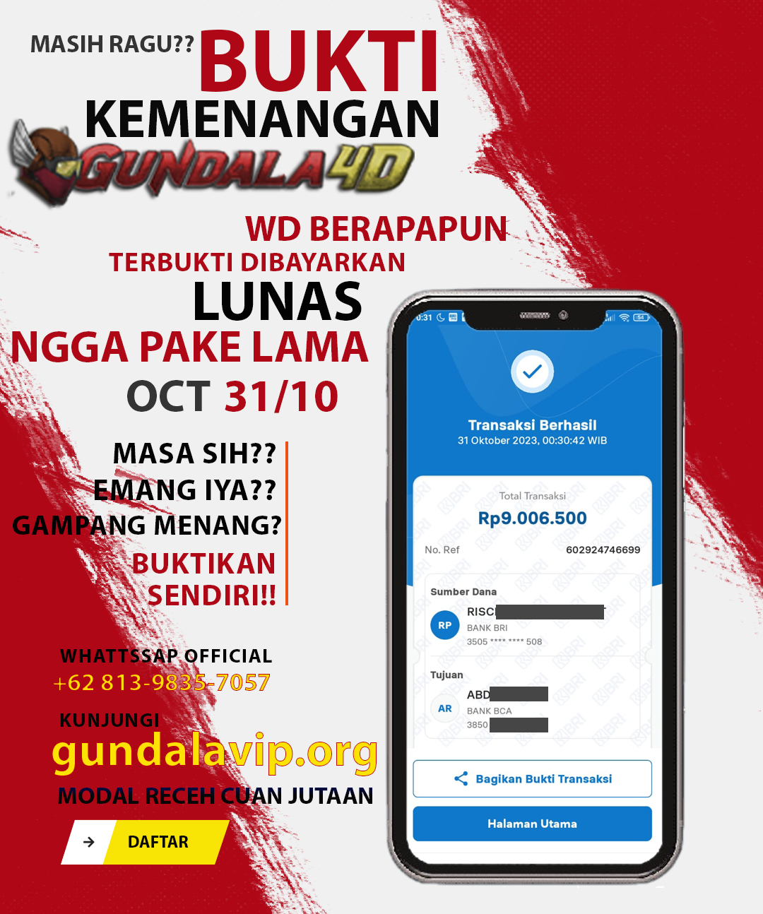 BUKTI KEMENANGAN 31 OKTOBER 2023