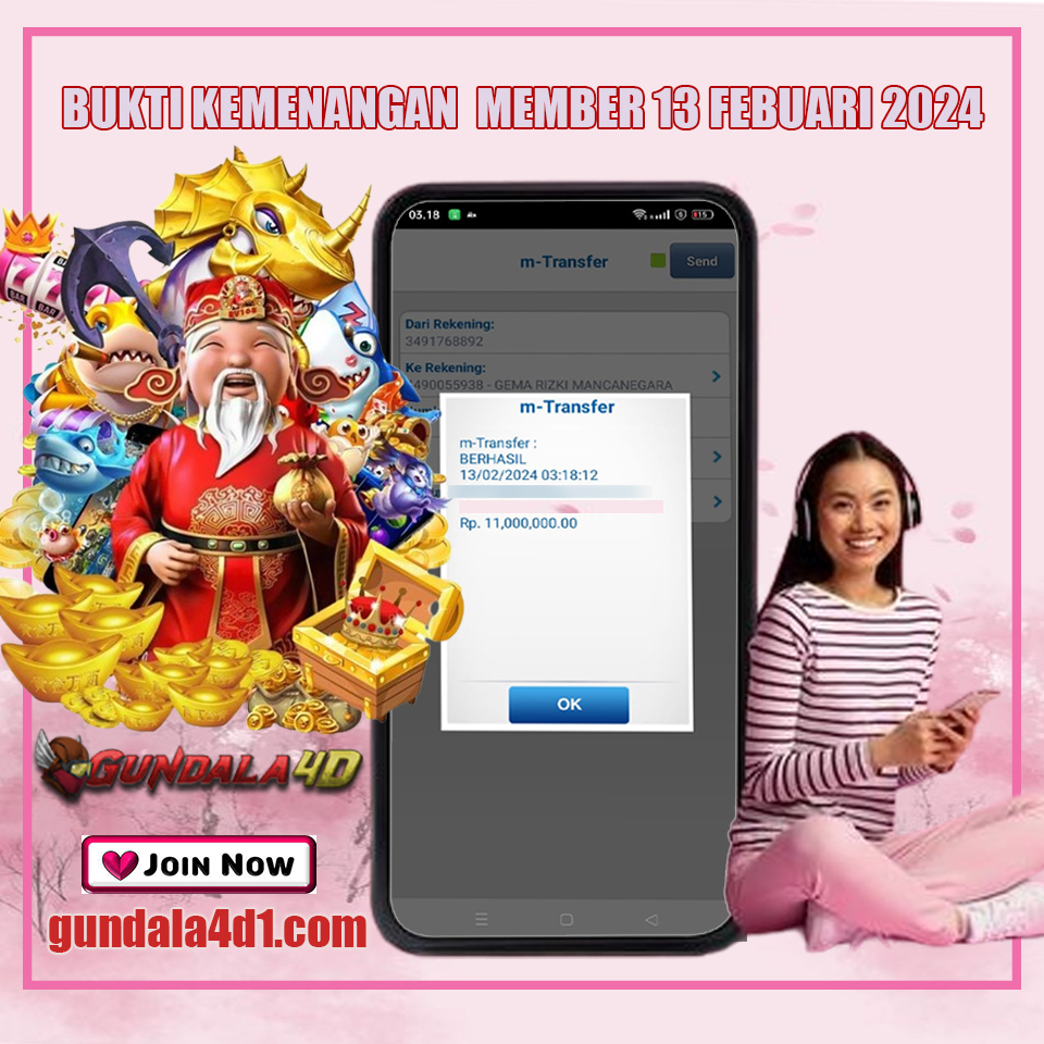 Selamat Untuk Member Setia Kami Gundala4d Bapak JN Yang Mendapatkan Jackpot Dengan Total Kemenangan Rp11.000.000