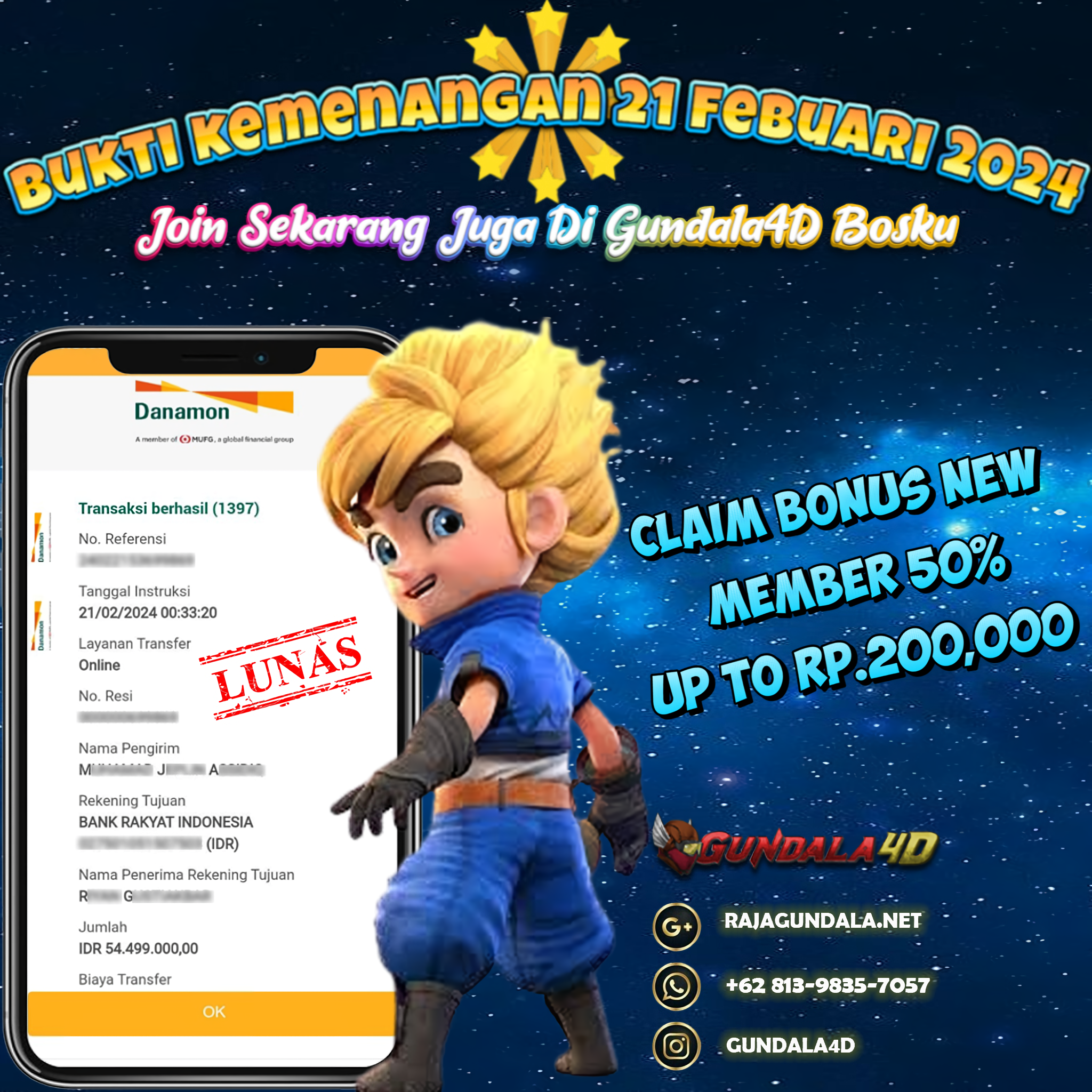 BUKTI KEMENANGAN 21 FEBUARI 2024. GUNDALA4D SITUS SLOT TERGACOR NO 1 DI INDONESIA DENGAN RTP HINGGA 98% DAN SLOT GAME TERLENGKAP