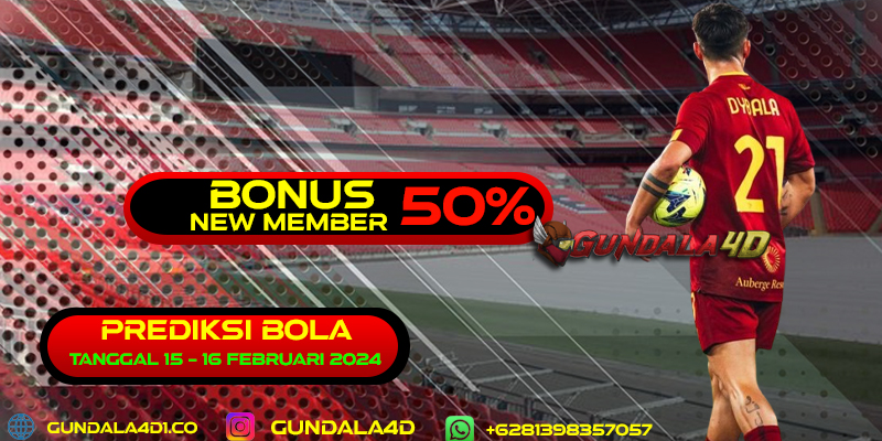 GUNDALA4D – PREDIKSI PERTANDINGAN BOLA 15 – 16 FEBRUARI 2024UEFA EUROPA LEAGUE PLAYOFF16/02/2024 00:45 Feyenoord VS AS Roma 0 : 1