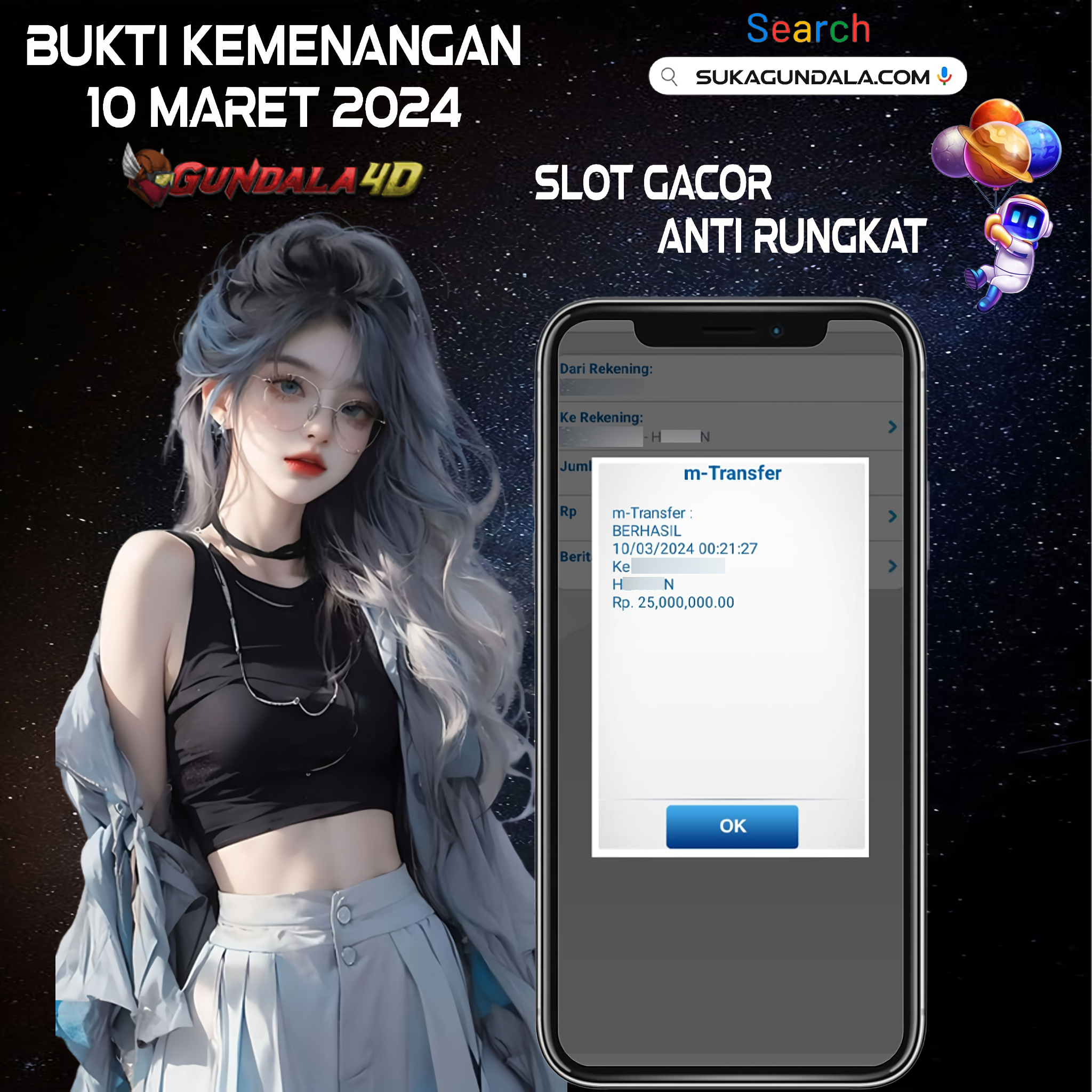 BUKTI KEMENANGAN 10 MARET 2024. GUNDALA4D SITUS SLOT TERGACOR NO 1 DI INDONESIA DENGAN RTP HINGGA 98% DAN SLOT GAME TERLENGKAP