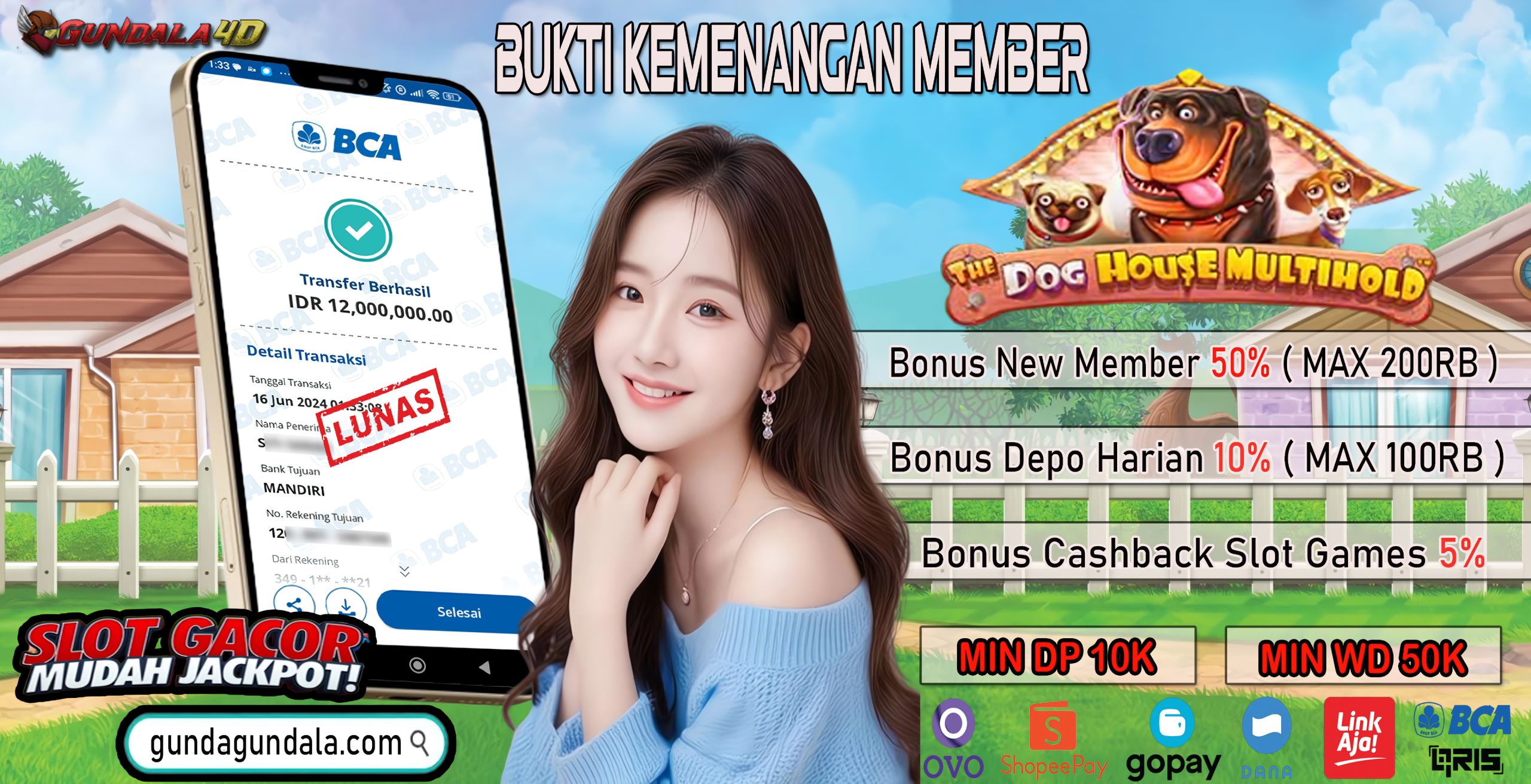 Selamat Untuk Member Setia Kami Gundala4d Ri******** Yang Mendapatkan Jackpot Dengan Total Kemenangan Rp.12.000.000 ( Dua Belas Juta Rupiah ) Dengan Modal Hanya Rp.1.000.000 ( Satu Juta Rupiah). Langsung Bisa Tembus Puluhan Juta Hingga Ratusan Juta