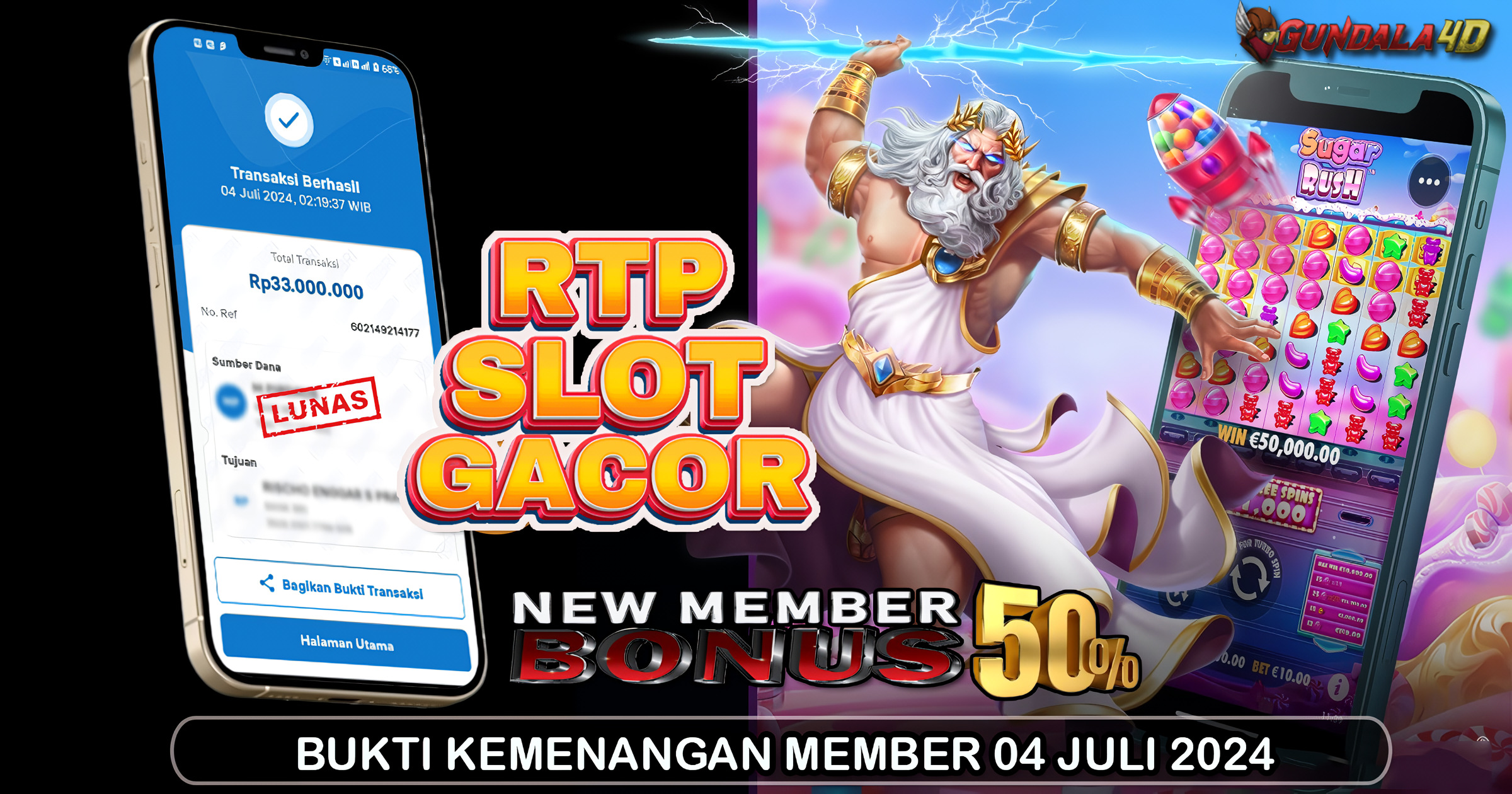 Selamat Untuk Member Setia Kami Gundala4d JO******** Yang Mendapatkan Jackpot Dengan Total Kemenangan Rp 33.000.000 ( Tiga Puluh Tiga Juta Rupiah ) Dengan Modal Hanya Rp.1.000.000 ( Satu Juta Rupiah). Langsung Bisa Tembus Puluhan Juta Hingga Ratusan Juta