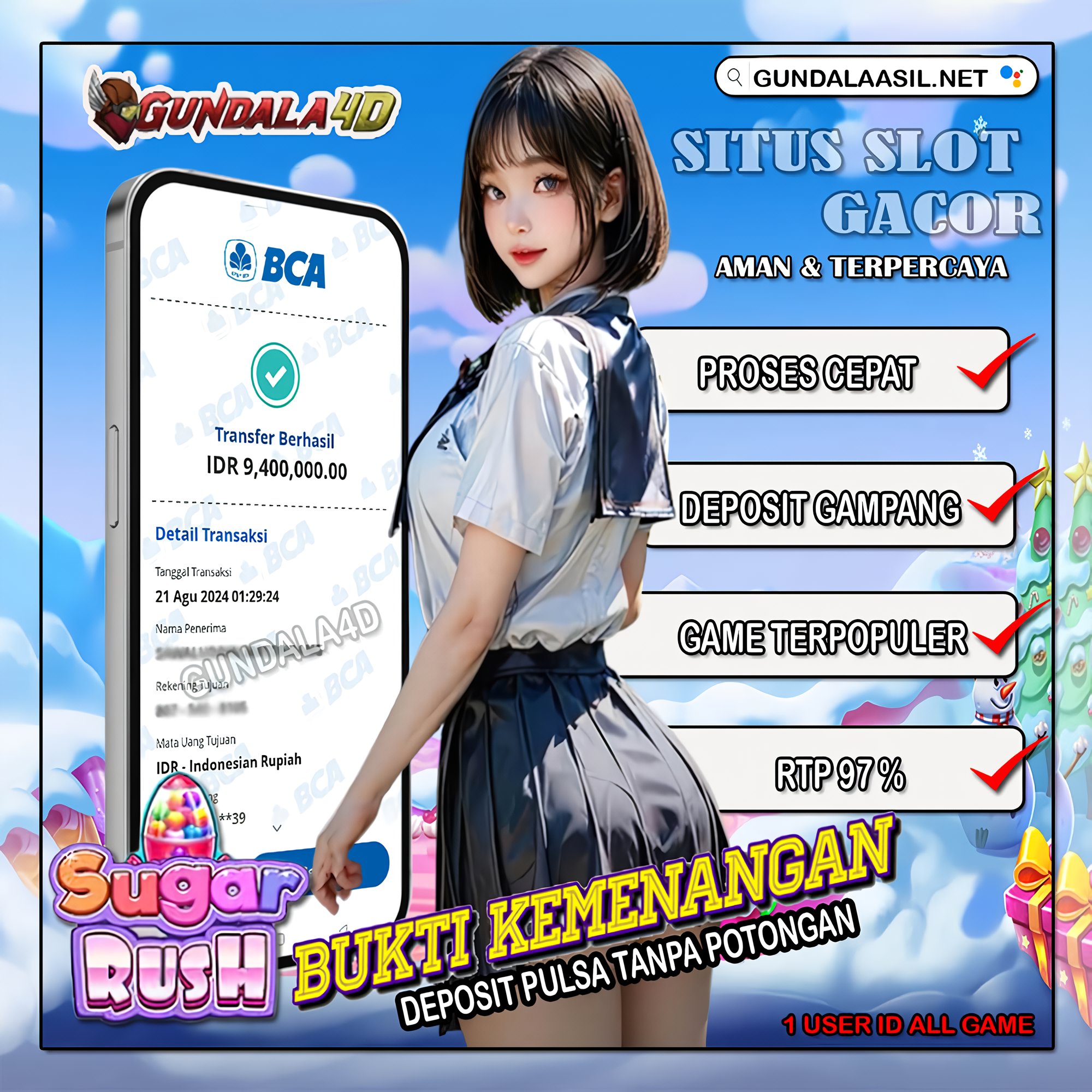 Selamat Untuk Member Setia Kami Gundala4d SA******* Yang Mendapatkan Jackpot Dengan Total Kemenangan Rp. 9,400,000,00 ( SEMBILAN JUTA EMPAT RATUS RIBU RUPIAH) Dengan Modal Hanya Rpn 500.000 ( LIMA RATUS RIBU RUPIAH ). Langsung Bisa Tembus Puluhan Juta Hingga Ratusan Juta