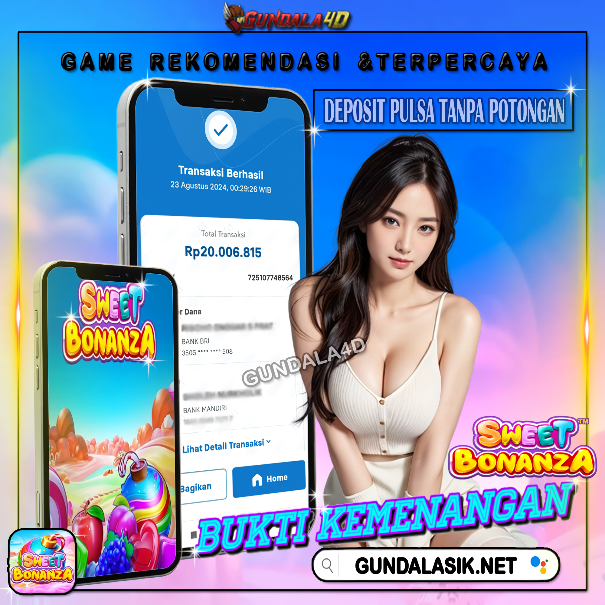 Selamat Untuk Member Setia Kami Gundala4d DA******* Yang Mendapatkan Jackpot Dengan Total Kemenangan Rp.20.006.815 (DUA PULUH JUTA ENAM RIBU DELAPAN RATUS LIMA BELAS RIBU RUPIAH ) Dengan Modal Hanya Rpn 500.000 ( LIMA RATUS RIBU RUPIAH ). Langsung Bisa Tembus Puluhan Juta Hingga Ratusan Juta