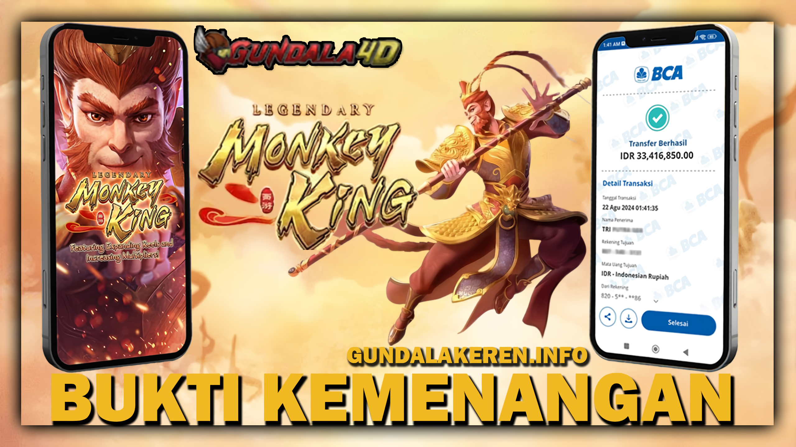 BUKTI KEMENANGAN TANGGAL 22 AGUSTUS 2024. GUNDALA4D SITUS SLOT TERGACOR NO 1 DI INDONESIA DENGAN RTP HINGGA 98% DAN SLOT GAME TERLENGKAP.