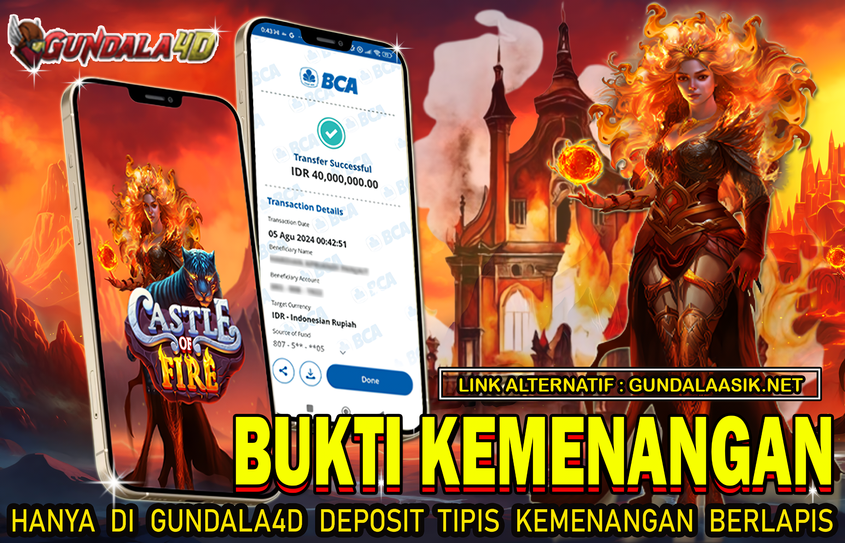 Selamat Untuk Member Setia Kami Gundala4d EPR******** Yang Mendapatkan Jackpot Dengan Total Kemenangan Rp. 40,000,000.00 ( EMPAT PULUH JUTA RUPIAH ) Dengan Modal Hanya Rpn 700.000 ( TUJUH RATUS RIBU RUPIAH ). Langsung Bisa Tembus Puluhan Juta Hingga Ratusan Juta