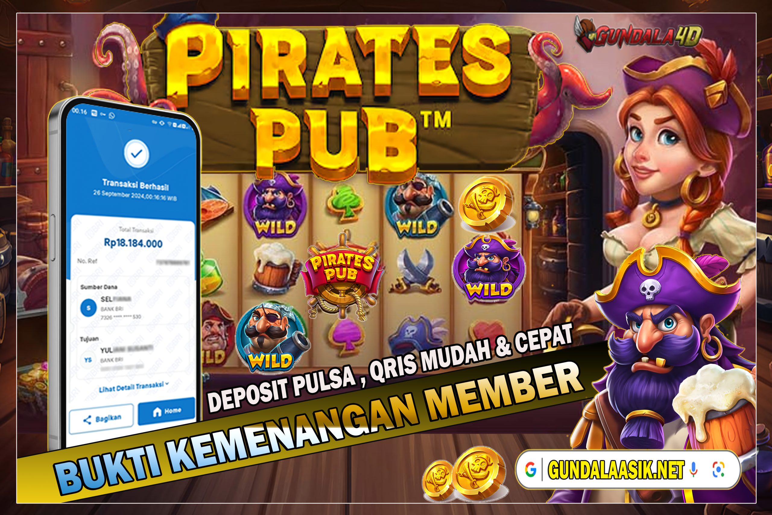 Selamat Untuk Member Setia Kami Gundala4d KA******** Yang Mendapatkan Jackpot Dengan Total Kemenangan Rp. 18,184,000.00 (DELAPAN BELAS JUTA SERATUS DELAPAN PULUH EMPAT RIBU RUPIAH) Dengan Modal Hanya Rpn 1.000.000 ( SATU JUTA RUPIAH ). Langsung Bisa Tembus Puluhan Juta Hingga Ratusan Juta