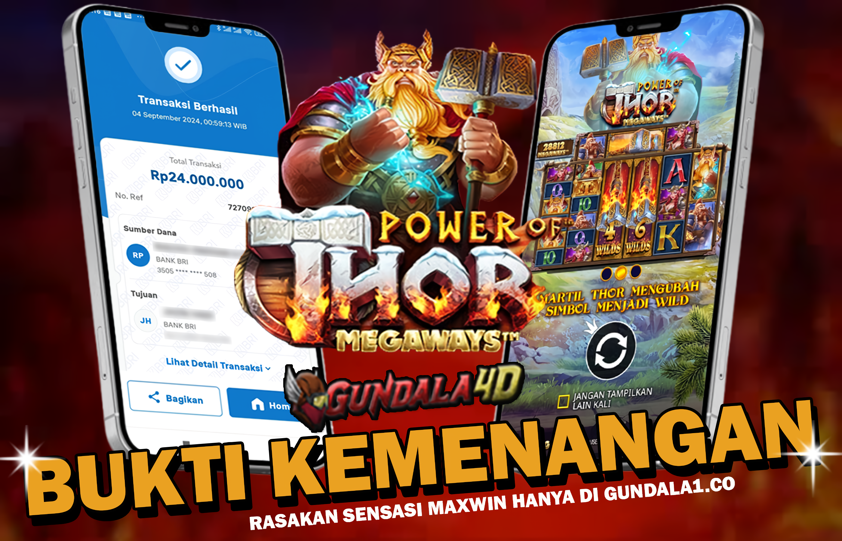 BUKTI KEMENANGAN TANGGAL 04 SEPTEMBER 2024. GUNDALA4D SITUS SLOT TERGACOR NO 1 DI INDONESIA DENGAN RTP HINGGA 98% DAN SLOT GAME TERLENGKAP.