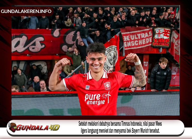 Setelah melakoni debutnya bersama Timnas Indonesia, nilai pasar Mees Hilgers langsung meroket dan menyamai bek Bayern Munich tersebut.