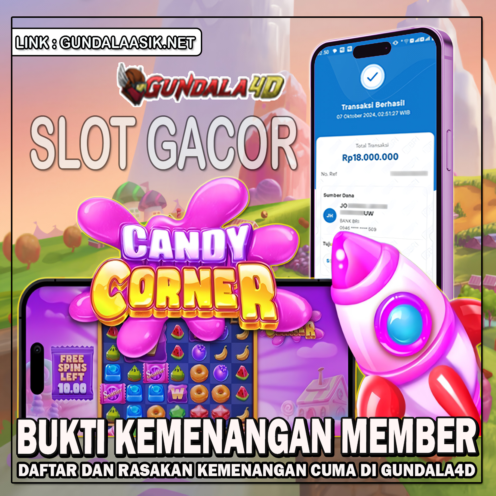 Selamat Untuk Member Setia Kami Gundala4d KA******** Yang Mendapatkan Jackpot Dengan Total Kemenangan Rp. 18,000,000.00 (DELAPAN BELAS JUTA RUPIAH) Dengan Modal Hanya Rpn 1.000.000 ( SATU JUTA RUPIAH ). Langsung Bisa Tembus Puluhan Juta Hingga Ratusan Juta