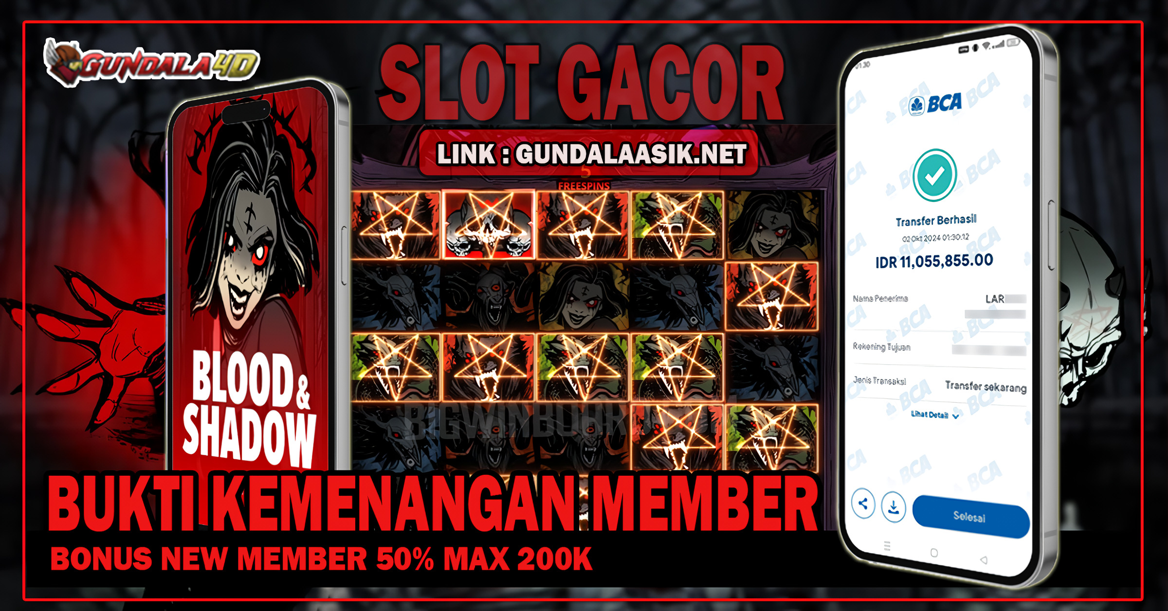 Selamat Untuk Member Setia Kami Gundala4d LA******* Yang Mendapatkan Jackpot Dengan Total Kemenangan Rp. 11.055.855.00 ( SEBELAS JUTA LIMAPULUH LIMA RIBU DELAPAN RATUS LIMA PULUH LIMA RUPIAH ) Dengan Modal Hanya Rpn 1.000.000 ( SATU JUTA RUPIAH ). Langsung Bisa Tembus Puluhan Juta Hingga Ratusan Juta