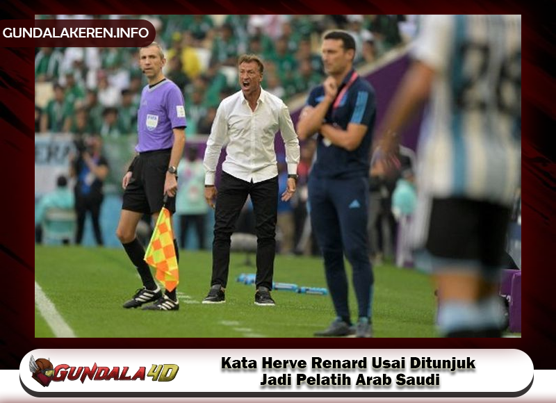 Pelatih asal Prancis Herve Renard memberikan kata-katanya usai ditunjuk sebagai pelatih kepala Arab Saudi menjelang melawan timnas Indonesia