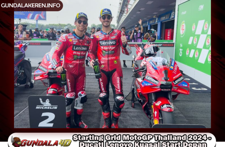 Starting Grid MotoGP Thailand 2024 – Ducati Lenovo Kuasai Start Depan, Fabio Quartararo Mengintai Marc Marquez