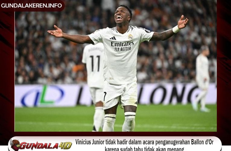 Vinicius Junior tidak hadir dalam acara penganugerahan Ballon d’Or karena sudah tahu tidak akan menang.