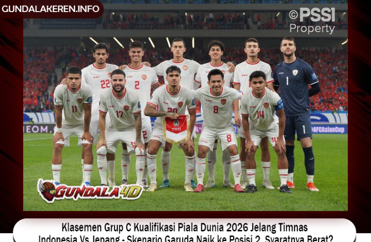 Klasemen Grup C Kualifikasi Piala Dunia 2026 Jelang Timnas Indonesia Vs Jepang – Skenario Garuda Naik ke Posisi 2, Syaratnya Berat?