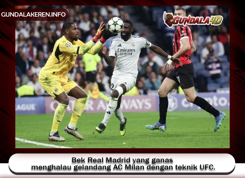 Bek Real Madrid yang ganas menghalau gelandang AC Milan dengan teknik UFC.