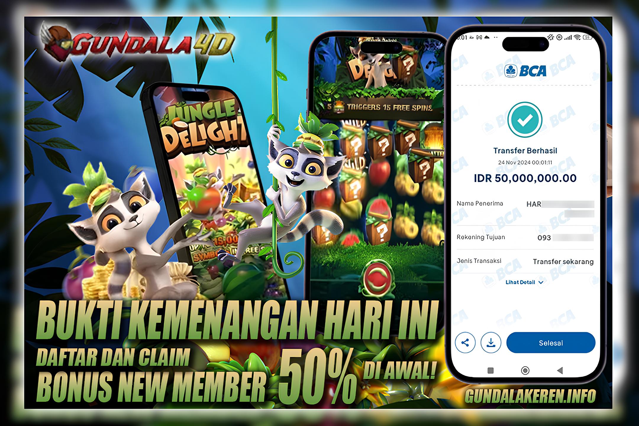 BUKTI KEMENANGAN TANGGAL 24 NOVEMBER 2024. GUNDALA4D SITUS SLOT TERGACOR NO 1 DI INDONESIA DENGAN RTP HINGGA 98%